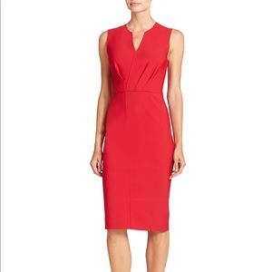 Elie Tahari Red Vernon Sheath Crossover Dress 10
